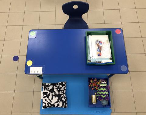 Den desk in classroom